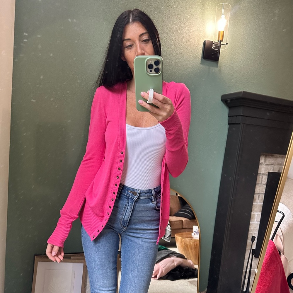 Pink cardigan
